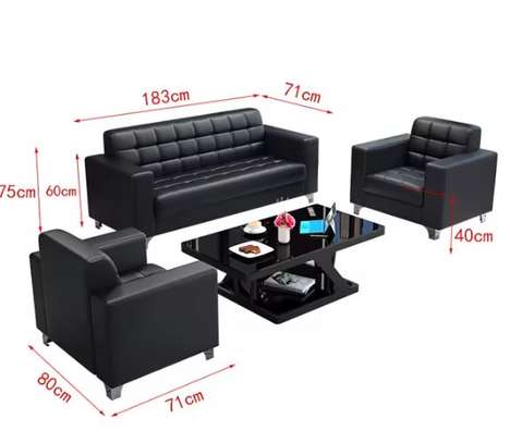 Leather 5 Seater Office Sofa Set image 6