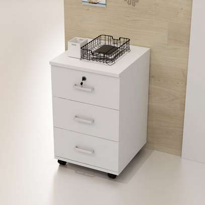 Storage Cabinet:3-Drawers Movable Office Under Desk Cabinet image 3