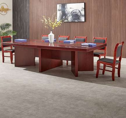 Mahogany 2.4m Curved Edge Conference Office Table image 7