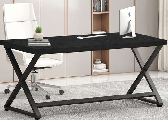 Office table: 1.4m table with Metallic Legs & Wooden Top image 5