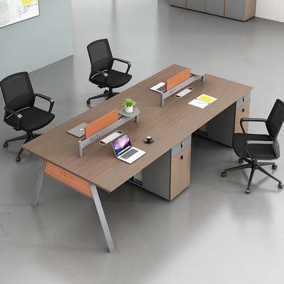 Office Table: Modern Open Office Cubicle Staff Workstation image 4