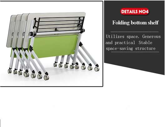Folding Table: Pull-out Desk With Privacy Flaps, White image 7
