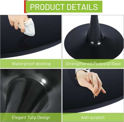 31.5” Black Round Dining Table with Tulip Base image 4