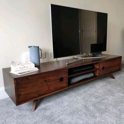 Wooden TV Stand with slated Doors and Drawers image 13