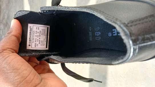 Black leather converse image 3