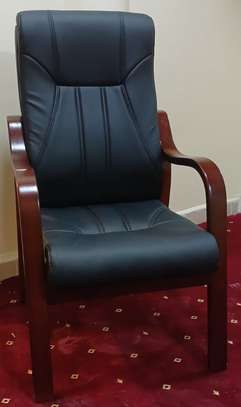 Office Chair; Premium Executive Chair Mahogany Detailing image 3