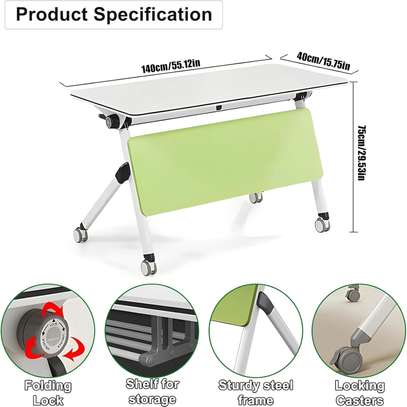 Mobile Training Table – 1-Pack Flip Top with Caster Wheels image 4