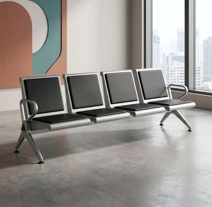 4-Link Leather Office Waiting Bench image 14