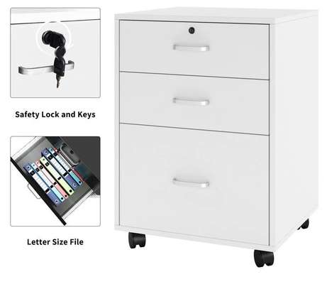 Office Cabinet: 3-Tier Pedestal in White image 3