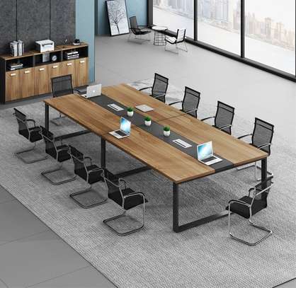 Metal Frame Wooden 2.4m Modern Office Conference Table image 14