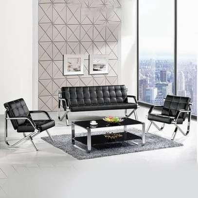 5 Seater Modern Leather Executive Waiting Sofas image 3
