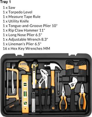 DEKOPRO 258 Piece Tool Kit with Rolling Tool Box image 3
