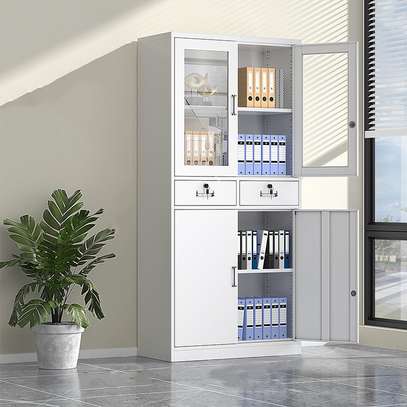 2-Door metallic office storage cabinet image 9