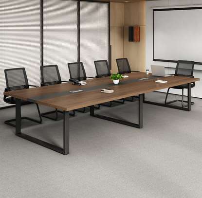 Metal Frame Wooden 2.4m Modern Office Conference Table image 10