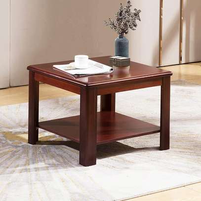 Coffeetable;Premium Mahogany Surface Upholstery Coffee Stool image 4