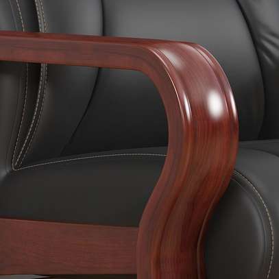 Office Chairs: Mid Back Leather Black Chair image 4