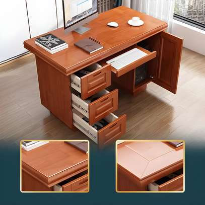 120cm Sleek Oak Writing Mahogany Senate Desk image 6