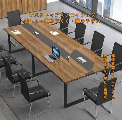 Metal Frame Wooden Boardroom Table image 8