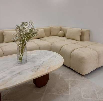 Modern Beige Sectional Sofa with Cushions image 5