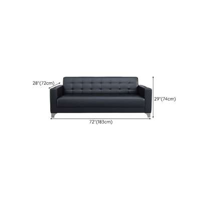 Office Sofas: Black Leather Office Lounge Sofa image 9