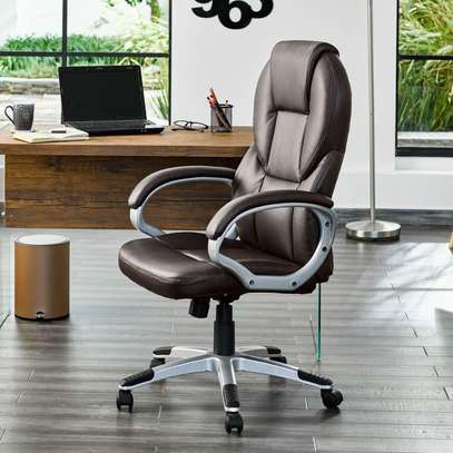 Office Chair: Brown Leather Office Chair image 6