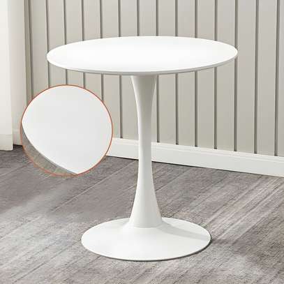 Tulip Metal Base Round White Dining Table image 6