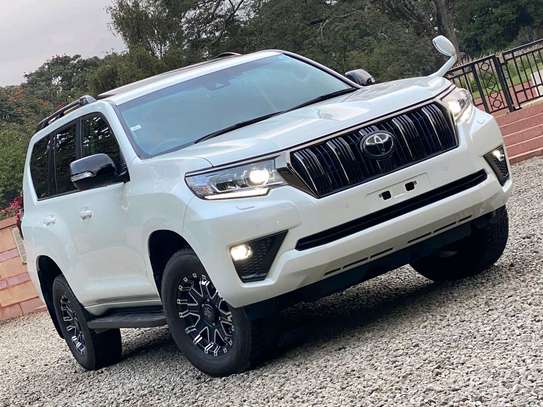 Toyota Land cruiser prodo TXL white color 2021 model. image 10