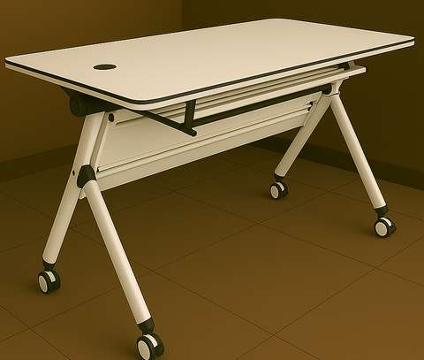 Office Table; Smooth-rolling Casters Foldable Table image 3