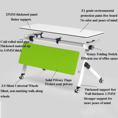 Folding Table: Pull-out Desk With Privacy Flaps, White image 5
