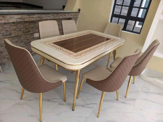 Luxurious marble top dinning set image 3