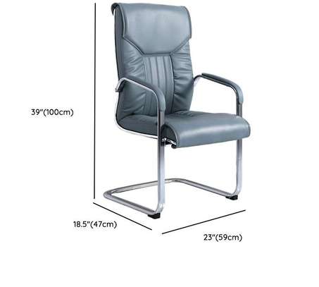 Office Chair: Leather Ergonomic Comfortable Waiting Chair image 2