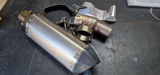 Carbon Fiber Motorcycle Exhaust 370mm Lightweight image 2
