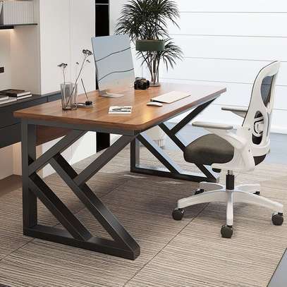 Office Table; Industrial Writing Desk Manufactured Wood image 5