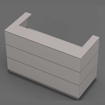 Reception desk: 120cm white reception counter desk image 3