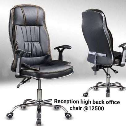 Premium Ergonomic Office Chair Brown & Black Leather image 10