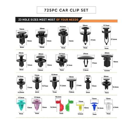725pc Car Push Retainer Clips & Auto Fasteners Assortment image 2