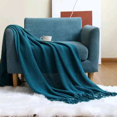 Knitted tassel throw blankets image 3