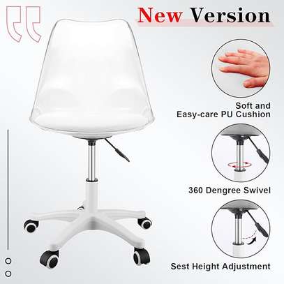 Swivel Eames Plastic White Chair image 3
