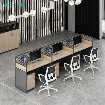 Office Desk; 2 Way Exquisite Private Office Workstation image 5