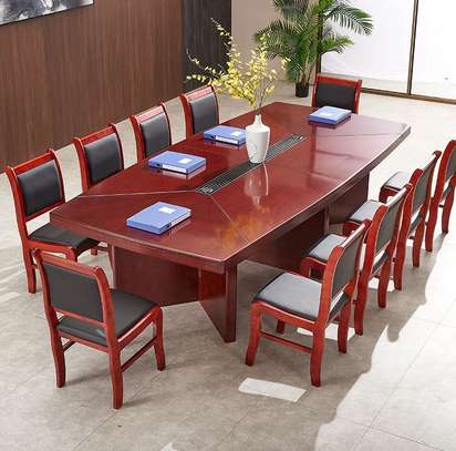 Mahogany 2.4m Curved Edge Conference Office Table image 14