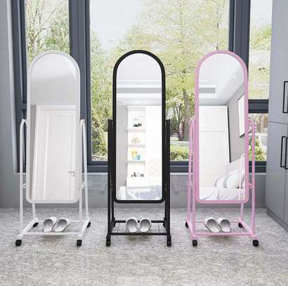 Metal Frame Swivel Dressing Mirror With Storage image 10