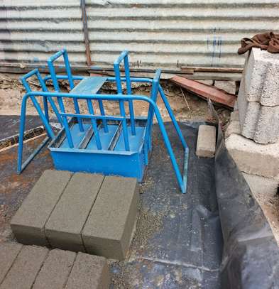 Durable Manual Cement Block Machine Blue Frame image 4