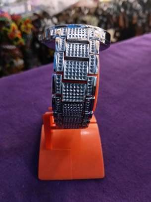 Diamond Style Silver Watch Rhinestone Detail image 3