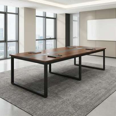 Metal Frame Wooden Boardroom Table image 3