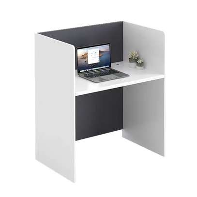Office Table: Modern Reception Desk With White Baffle image 2