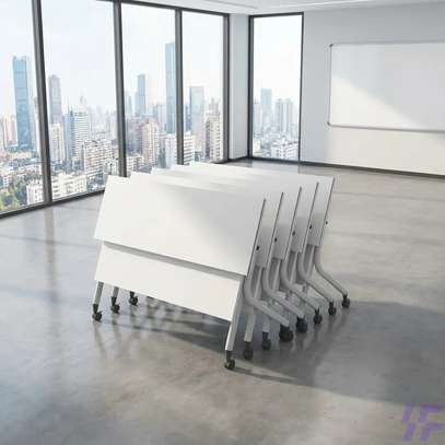 1.2m White Foldable Office Table image 10