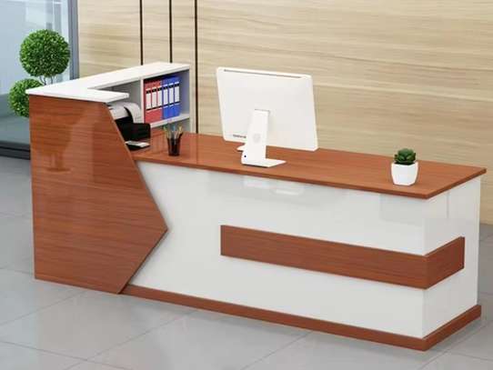 2 M Front Wooden Office Reception Table image 8