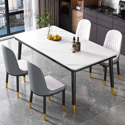 Dining Set: 4 Seater Marble Dining Set In Riosiri image 9