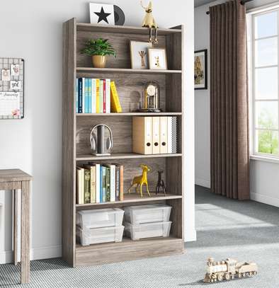 Wooden Rectangular Open Bookshelf image 14