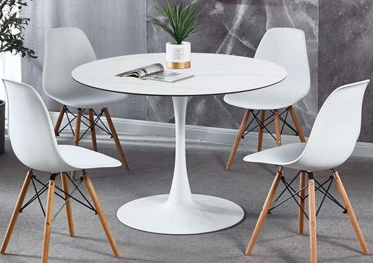 Dining Table; Round Finish Dining Table image 4